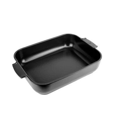 Afbeelding van Peugeot Appolia Rechthoekige Keramische Ovenschaal, Satijnzwart, 40 Cm