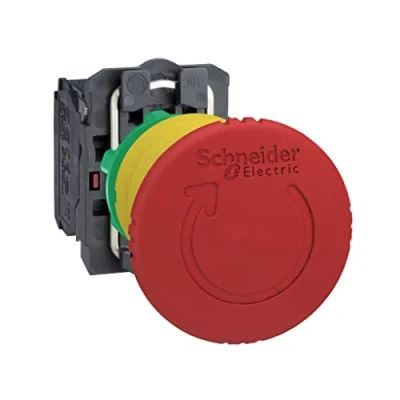 Afbeelding van Schneider Electric XB5AS8445 Noodstopknop Metalen frontring, Met NOT AUS schakelaar, Rond, Terugstelbaar, Vergrendelbaar 120 V/AC 6 A 1x NC, NO IP66, IP67,