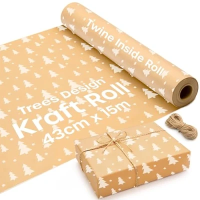 Afbeelding van Brown Kraft Paper Roll (Trees, 43 cm x 15 m)
