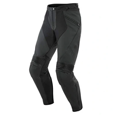 Afbeelding van DAINESE PONY 3 BLACK MATT LEATHER MOTORCYCLE PANTS 50 Maat Broek