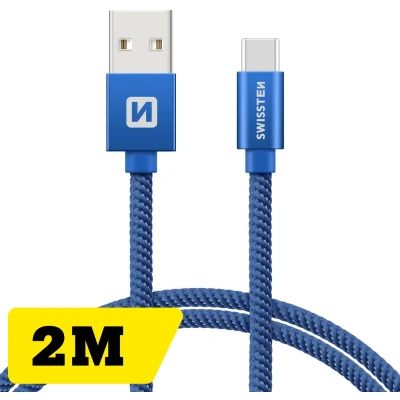 Afbeelding van Swissten USB C naar A Kabel 2M Blauw