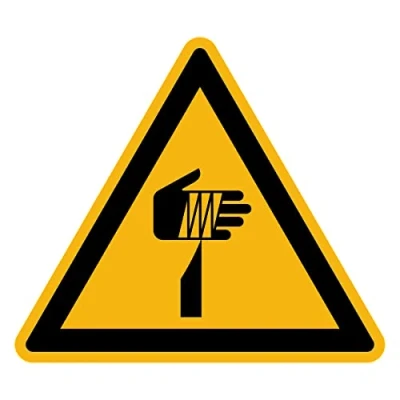 Afbeelding van Sticker Danger Warning NF ISO7010 zelfklevend driehoekig, gelamineerd, water en uv bestendig, puntig element, 35 x cm