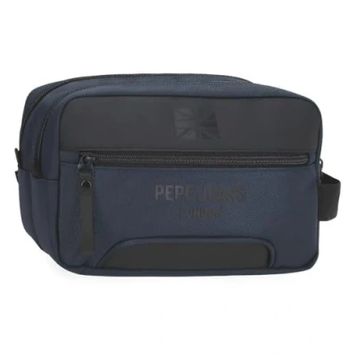 Afbeelding van Pepe Jeans Bromley Pennenetui met twee vakken, aanpasbaar, Blauw, 26 x 16 12 cm, polyester by Joumma Bags, Talla única, Etui vakken