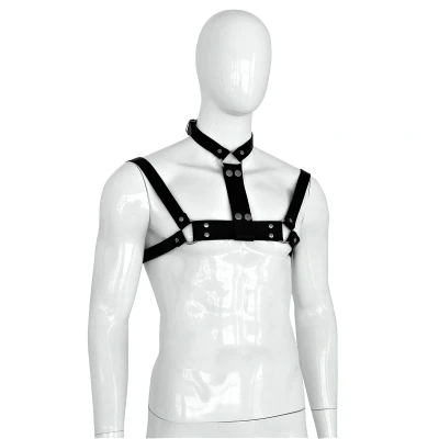 Afbeelding van Halsband en borstband Male Leather