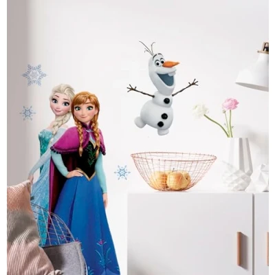 Afbeelding van Komar Muursticker Frozen met Anna en Elsa Afmetingen 50 x 70 cm Disney Muurstickers voor Kinderkamer Stickers Decoratie Meisjes