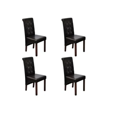 Afbeelding van vidaXL Eetkamerstoelen 4 st kunstleer bruin