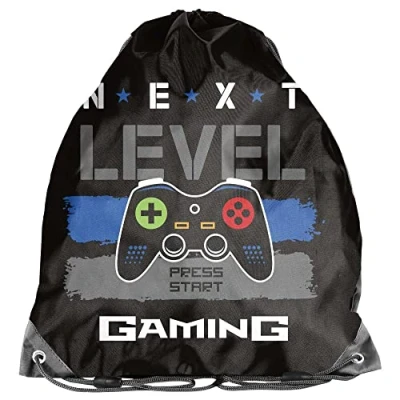 Afbeelding van Paso Sporttas voor kinderen, 36 x 32 cm, gaming, zwart, M, zwart.
