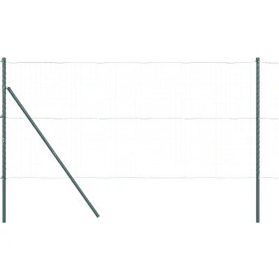 Afbeelding van vidaXL Fence Posts 52 stuks Groen Ø32 mm 170 cm Gegalvaniseerd staal