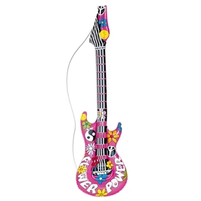 Afbeelding van WIDMANN MILANO PARTY FASHION Opblaasbare gitaar, lengte ca. 105 cm, instrument, luchtgitaar, themafeest, carnaval