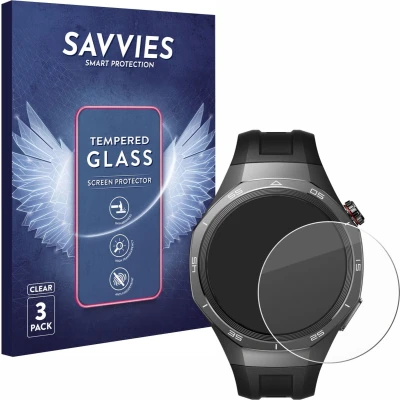 Afbeelding van Savvies 9H gepantserde glazen screenprotector Helder Transparant glas, Smartwatch beschermfolie,