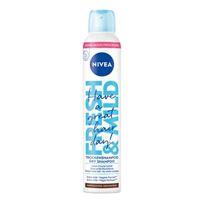 Afbeelding van NIVEA Fresh &amp; Mild droge shampoo voor donker haar (200 ml), extra zachte met aangename geur, droog langdurige frisheid