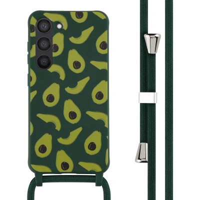 Afbeelding van iMoshion hoesje Geschikt voor Samsung Galaxy S23 met koord Siliconen design Groen / Avocado Green