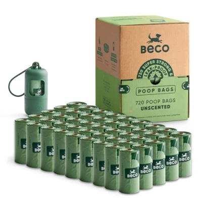 Afbeelding van Beco Duurzame Hondenpoepzakjes + poepzakjeshouder Groot &amp; Sterk 720 stuks (48 x 15)