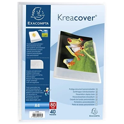 Afbeelding van Exacompta kreacover halfharde PP display boek, A4, 40 vakken transparant