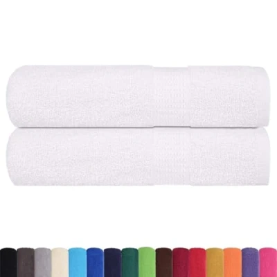Afbeelding van vidaXL Badhanddoeken 2 st 100x150 cm 360 g/m² 100% katoen wit