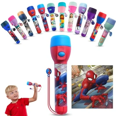 Afbeelding van SRV Hub Spiderman Superheldere grote led zaklamp voor kinderen vanaf 3 jaar, cadeau Kerstmis, verjaardag en Thanksgiving, maat 16 cm