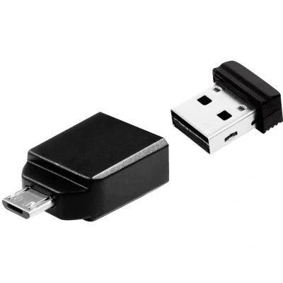 Afbeelding van Verbatim Nano Store N GO USB stick smartphone/tablet Zwart 32 GB 2.0, Micro 2.0