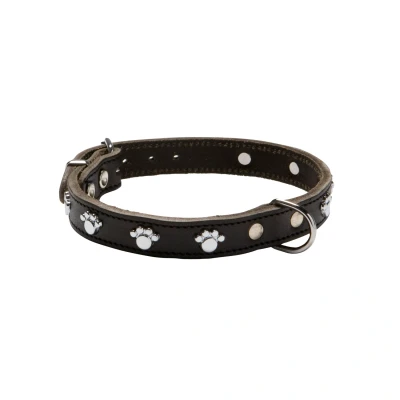 Afbeelding van Adori Halsband Soft Met Voetjes Donkerbruin Hondenhalsband 45x1.8 cm
