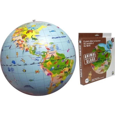 Afbeelding van Carly Toys Maxi Globe Opblaasbare Wereldbol 50 cm Dieren van de wereld