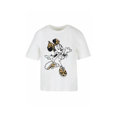 Afbeelding van Merchcode Minnie Mouse LEO Tshirt print, Dames, Maat: Medium, White
