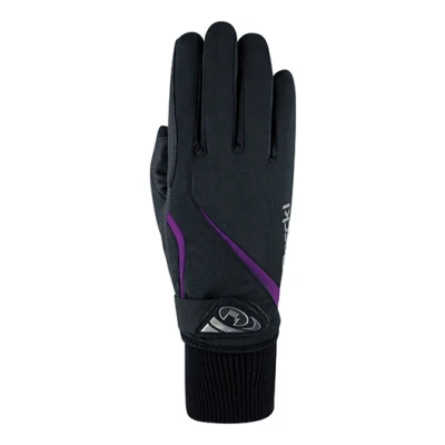Image de Roeckl Gants Wismar Noir/Violet 8,5