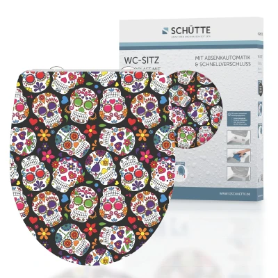Afbeelding van Toiletbril met soft close CRAZY SKULL duroplast hoogglans