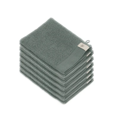 Afbeelding van 12 x Walra washandje Soft Cotton 16x21 Legergroen