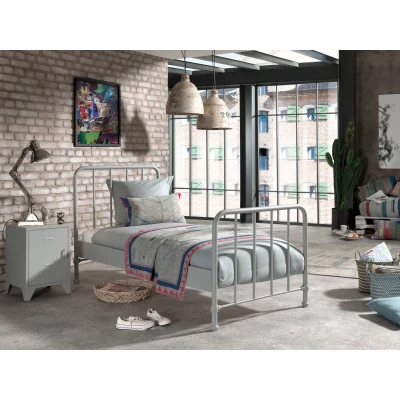 Afbeelding van LUCEVI Bronxx bed + Nachtkastje Rainy Grey 90x200 cm