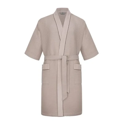 Afbeelding van Revise RE 521 Badjas voor heren, 100% katoen, honingraat, Beige