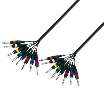 Afbeelding van Adam Hall Multicore kabel 8 x stereo jack naar 6,3 mm lengte 3 m