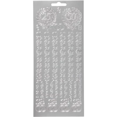Afbeelding van Stickers vel 10x23 cm zilver kruis 1vel