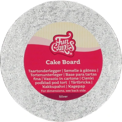 Afbeelding van FunCakes Cake Board Rond Zilver Ø15 cm Taartonderlegger Taartkarton