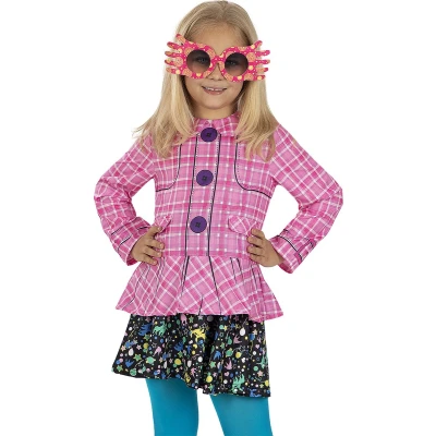 Afbeelding van Funidelia Loena Lovegood Kostuum voor meisjes â¶ Luna Lovegood, Harry Potter, Films &amp; Series, Hogwarts kinderen Accessoire verkleedkleding en rekwisieten Halloween, carnaval feesten Maat 107 113 cm Roze