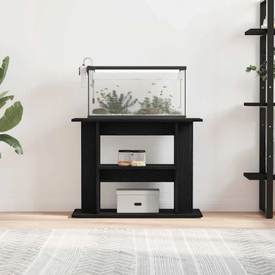 Afbeelding van vidaXL Aquariumstandaard 80x35x60 cm spaanplaat zwart eikenkleurig