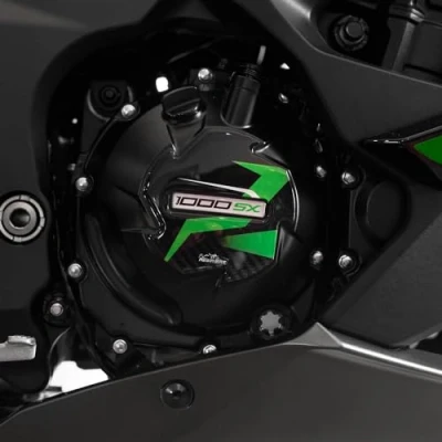 Afbeelding van Resin Bike Motorfietssticker compatibel met Kawasaki Ninja 1000 SX 2024. Beschermingen handgrepen achter passagier tegen stoten en schaafwonden. 3D sticker hars