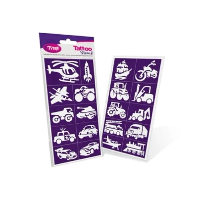 Afbeelding van TyToo Lot de pochoirs tatouage à paillettes Modèles réutilisables pour enfants et adultes Design UE Doux la peau Parfait les fêtes, le maquillage des peinture