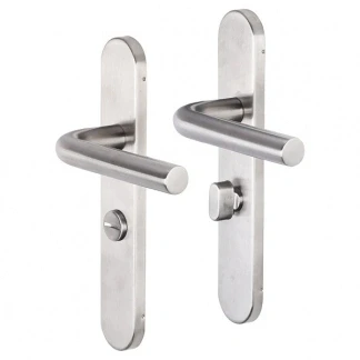 Afbeelding van Deurklink met wc sluitingschild Impresso Dursley 63 mm (RVS)