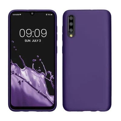 Afbeelding van kwmobile telefoonhoesje geschikt voor Samsung Galaxy A50 Hoesje smartphone Back cover in metallic blauwpaars