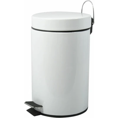 Afbeelding van MSV Prullenbak/pedaalemmer metaal wit 12 liter 25 x 40 cm Medium size