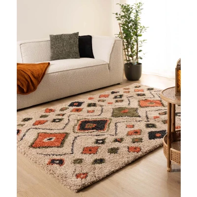 Afbeelding van Hoogpolig Vloerkleed Bohemian Artisan Beige/multi 280x380 Cm