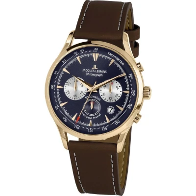 Afbeelding van Jacques Lemans 1 2068K Polshorloge Heren Quartz Chronograph Retro Classic
