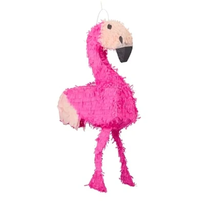 Afbeelding van Relaxdays pinata flamingo ophangen voor kinderen zelf vullen verjaardag roze