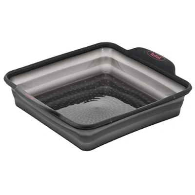 Image de TEFAL J4170314 CRISPYBAKE Moule a cake carrÃ© 23x23 cm 100 % Silicone rÃ©tractable Haute qualitÃ© RÃ©sistance Gris Java Pepper