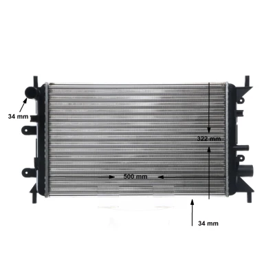 Afbeelding van MAHLE ORIGINAL CR 377 000S Radiateur voor voertuigen zonder airco 500 280 28 Koelribben mechanisch gelast FORD: ESCORT 5 Cabriolet