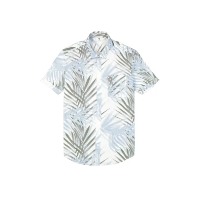 Afbeelding van GARCIA Heren All over print Overhemd Wit Korte mouw