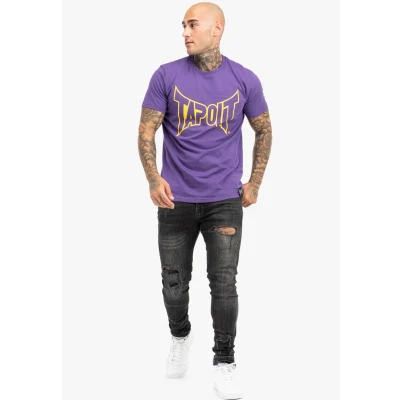 Afbeelding van Tapout Normale Passform Lifestyle Tshirt print, Heren, Maat: Large, Lilac yellow