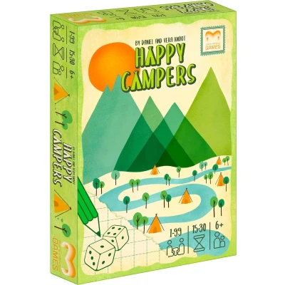 Afbeelding van Happy Campers Roll &amp; Write Dobbelspel Familiespel Vakantie
