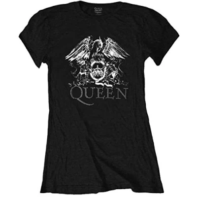 Afbeelding van Queen Logo Dames T shirt M Zwart