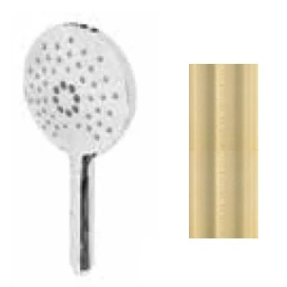 Afbeelding van Waterevolution ronde handdouche met 3 standen PVD licht goud T1620RWGE