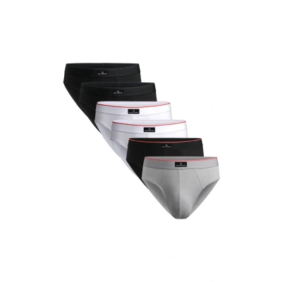 Afbeelding van Danish Endurance 6 PACK Ultracomfort Slip Multicolor black white red grey, Heren, Maat: Large, grey